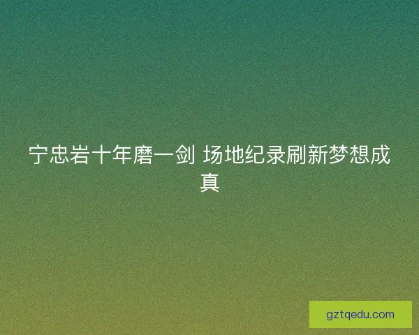 宁忠岩十年磨一剑 场地纪录刷新梦想成真